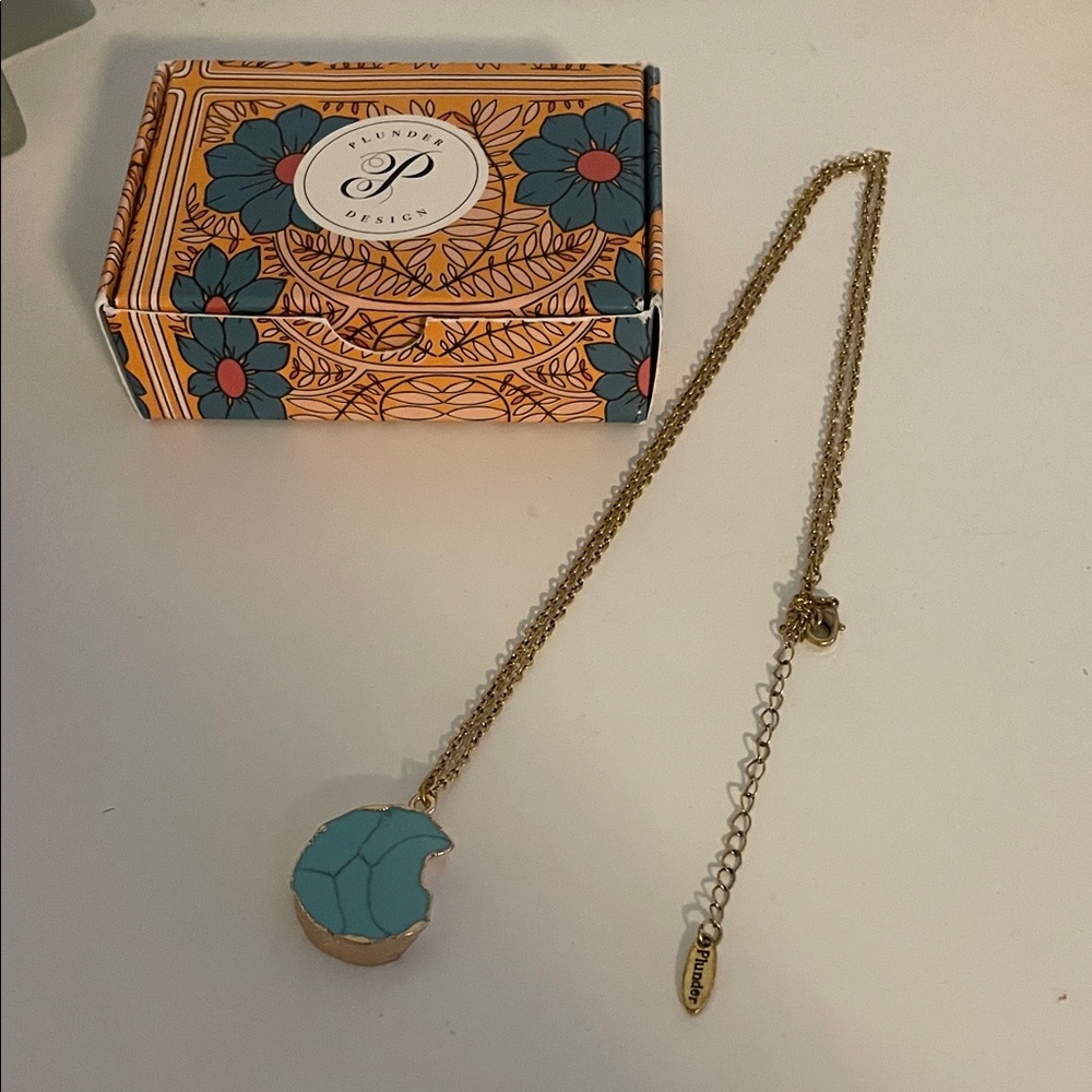 Plunder Gold and Turquoise Necklace